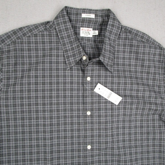 J.Crew Secret Wash Shirt Mens XL Classic Grey Plaid Button Down CO874 Oarsman - Picture 2 of 13